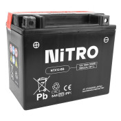 BATTERIE 12V 10 Ah NTX12-BS NITRO MF SANS ENTRETIEN AVEC PACK ACIDE (Lg150xL87xH130mm) (EQUIVALENT YTX12-BS) 5414837002703