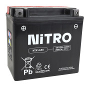 BATTERIE 12V 12 Ah NTX14-BS NITRO MF SANS ENTRETIEN AVEC PACK ACIDE (Lg150xL87xH145mm) (EQUIVALENT YTX14-BS) 5414837002734