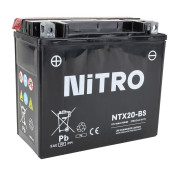 BATTERIE 12V 18 Ah NTX20-BS NITRO MF SANS ENTRETIEN AVEC PACK ACIDE (Lg175xL87xH155mm) (EQUIVALENT YTX20-BS) 5414837002796