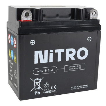 BATTERIE 12V 9 Ah NB9-B NITRO SLA SANS ENTRETEIN PRETE A L'EMPLOI (Lg135xL75xH139mm) 5414837144861