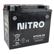 BATTERIE 12V 17 Ah NTX20A-BS NITRO MF SANS ENTRETIEN AVEC PACK ACIDE (Lg150xL87xH161mm) 5414837157328