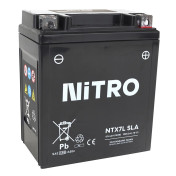 BATTERIE 12V 6 Ah NTX7L NITRO SLA SANS ENTRETIEN PRETE A L'EMPLOI (Lg114xL71xH131mm) (EQUIVALENT YTX7L-BS / AGM / GEL) 5414837156437