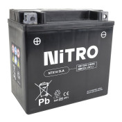 BATTERIE 12V 12 Ah NTX14 NITRO SLA SANS ENTRETIEN PRETE A L'EMPLOI (Lg150xL87xH145mm) (EQUIVALENT YTX14-BS / AGM / GEL) 5414837156383