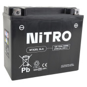 BATTERIE 12V 18 Ah NTX20L NITRO SLA SANS ENTRETIEN PRETE A L'EMPLOI (Lg175xL87xH155mm) (EQUIVALENT YTX20L-BS / AGM / GEL) 5414837156406