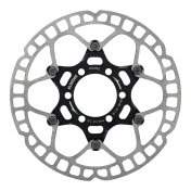 DISQUE DE FREIN ROUTE 6 TROUS ELVEDES 140 mm ACIER ARGENT / ALU NOIR (ULTRA-LEGER 85 g) -EPAISSEUR 1.8 mm- 8716706026771