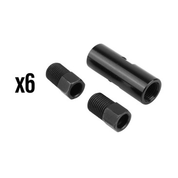 KIT RALLONGE DURITE ELVEDES POUR FREIN HYDRAULIQUE NOIR (6 DOUILLES + 12 VIS COMPRESSION RACCORD DURITE 5 mm) 8716706024944