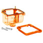 CUVE DE CARBURATEUR TYPE PWK 19 à 30 mm TRANSPARENT ROUGE (INCLUS VIS ET REHAUSSEUR DE CUVE) -SELECTION P2R- 3701213440474