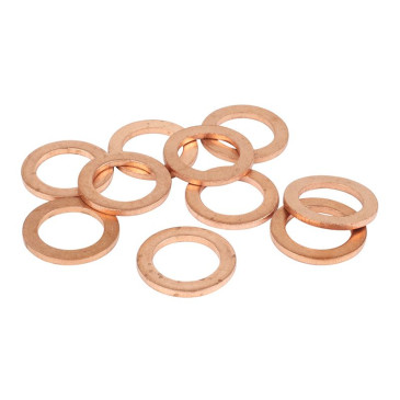 RONDELLE/JOINT DE VIDANGE CUIVRE PLAT DIAM 12 x 18 x 1,50 mm (SACHET DE 10 PIECES) -SELECTION P2R- 7421082167765