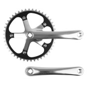 PEDALIER ROUTE FIXIE 3.30 ALU ARGENT 170mm PLATEAU 46D. (FIXIE / SINGLESPEED) DIAM. 130mm 3667385002776