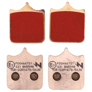 PLAQUETTE DE FREIN NEWFREN POUR BMW 1000 S R 2013>2019 AV, 1000 S RR 2009>2018 AV, TRIUMPH 900 STREET TWIN 2019> AV (L 35mm - H 40.5mm - P 9mm) (FD0466TS) (TOURING METAL FRITTE) 8025832416388