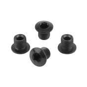 INTRAVIS PEDALIER SAMOX ACIER NOIR COMPATIBLE MONO PLATEAU 4 BRANCHES (JEU DE 4) - VIS ET CHEMINEE M8x0.75x7L + 4 cheminées aluminium M8x0.75x7L. 0887539029135