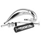 EXHAUST FOR 50cc MOTORBIKE VOCA CROSS CHROMED FOR RIEJU 50 MRT (TOP MOUNTING - BLACK ALUMINIUM SILENCER) 3700948184813