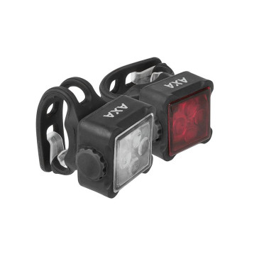 ECLAIRAGE VELO USB KIT AXA NITE LINE 44-R NOIR (AVANT+ARRIERE) - VISIBLE A 600m 8713249350899