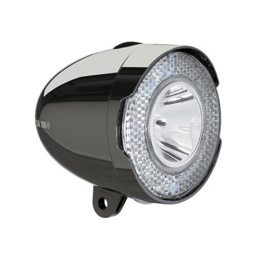 ECLAIRAGE VELO A PILE AVANT SUR GARDE-BOUE / PATTE AXA CLASSIC 706 LED 15 LUX NOIR AVEC INTERRUPTEUR LIVRE AVEC 3 PILES AAA 8713249348278