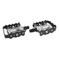 PEDALE VTT AUTOMATIQUE POLYVALENTE NEWTON AVEC 1 FACE SHIMANO/SPD NOIR ALU D9/16 354g AVEC CALES (PAIRE) 3700948072240