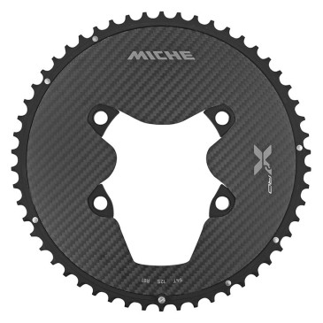 PLATEAU ROUTE 4BRA D.110 POUR SHIMANO ULTEGRA R8100 MICHE 54DTS EXTERIEUR NOIR 12V. ALU, CARBONE 3K (poids 127 g) -X2 RD R81- 8054757045540