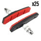 PORTE PATIN FREIN POUR VAE/E-BIKE V-BRAKE A VIS DEPORTE MARWI 80mm NOIR/ROUGE KEVLAR (COFFRET 25 PAIRES) 8590966314409