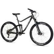 VELO MUSCULAIRE VTT 29 LEADER FOX TRION 2025 TOUT SUSPENDU NOIR MAT 10V CADRE 19,5 POUCES (H50cm - TAILLE L - POUR ADULTE DE 178cm à 185cm) 8592826105554