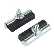 BRAKE PADS FOR URBAN BIKE - THREADED STUD ASSYMETRIC - FIBRAX (RALEIGH TYPE) 45mm (1 PAIR) 5027373070015