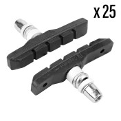BRAKE PADS FOR MTB- THREADED STUD ASSYMETRIC- NEWTON 72mm BLACK (25 PAIRS IN BOX) 3700948073896
