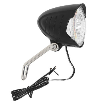 ECLAIRAGE VELO A DYNAMO AVANT SUR FOURCHE P2R CITY LED 30 LUX ON/OFF (80mm) NOIR 3667385011037