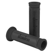 REVETEMENT POIGNEE DOMINO MOTO ON ROAD A350 GRIS ANTHRACITE/NOIR OPEN END 120mm (PAIRE) 8033900000957