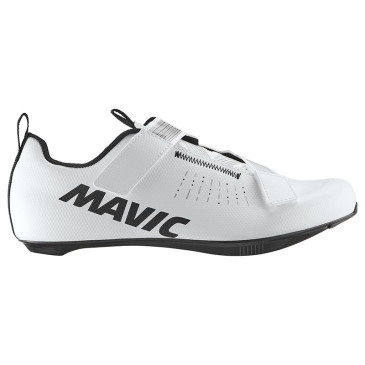 CHAUSSURE ROUTE MAVIC AKSIUM STRAP BLANC 44 2/3 SERRAGE VELCRO FIXATION 3 POINTS COMPATIBLE LOOK/SHIMANO (PAIRE) 3701380952381