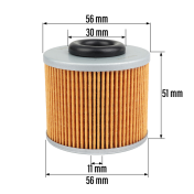 FILTRE A HUILE MOTO ADAPTABLE KTM 620 DUKE, 625 SMC 2004>2005, 640 DUKE 1999>2006, 640 LC4, 660 RALLY 2006>2007 -HIFLOFILTRO HF156- 0824225111729