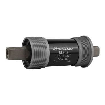 BOITIER PEDALIER SUNRACE CARRE BBS 111mm (boite de 68) CUVETTES ACIER FILETAGE ANGLAIS / BSC / 1,37x24 4710944225853