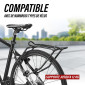 PORTE BAGAGE VELO ARRIERE POUR SACOCHE SYSTEME PAKRAK ALU FIXATION SUR HAUBANS PAR COLLIERS NOIR 26" A 29" COMPATIBLE VAE (poids Maxi 12 kg) 3667385004060