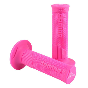 REVETEMENT POIGNEE DOMINO MOTO OFF ROAD D100 D-LOCK FUCHSIA CLOSED END AVEC LOCK ON 116-125mm DOUBLE CABLES (LIVREE AVEC 4 BAGUES) (PAIRE) 8033900036727