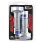 REVETEMENT POIGNEE DOMINO MOTO OFF ROAD A260 GRIS/BLEU CLOSED END 120mm (PAIRE) 8033900034136