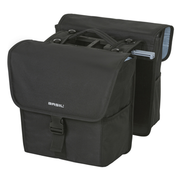 SACOCHE ARRIERE VELO DOUBLE BASIL GO 32L NOIR FIXATION VELCROS SUR PORTE BAGAGE - FIXATION SYSTEME MIK (COMPATIBLE AVEC 157030 INCLUS) (40x16x38cm) 8715019184710
