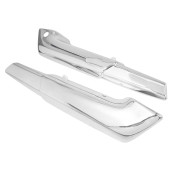 SIDE COVER (ENGINE) FOR MOPED PEUGEOT 103 VOGUE CHROME WITH PEUGEOT BRAND LOGO (PAIR) -SELECTION P2R- 3701213420476