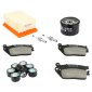 KIT ENTRETIEN MAXISCOOTER ADAPTABLE BMW C 650 GT 2012>2021, C 650 SPORT 2015>2021 PLAQUETTE ORGANIQUE (PACK 9 PIECES) -SELECTION P2R PREMIUM- 3667385010603