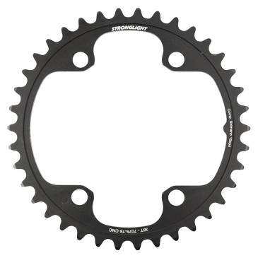 PLATEAU ROUTE 4BRA D.110 POUR SHIMANO ULTEGRA R8100 / 105 R7100 STRONGLIGHT 38DTS INTERIEUR NOIR CT2 12V. POUR EXTERIEUR 44-48-50DTS 3700223724413