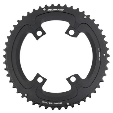 PLATEAU ROUTE 4BRA D.110 POUR SHIMANO 105 R7100 STRONGLIGHT 50DTS EXTERIEUR NOIR ALU 12V. POUR INTERIEUR 36DTS 3700223726110