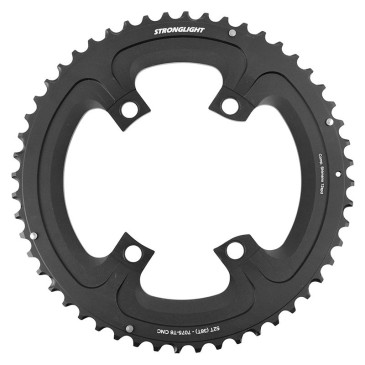 PLATEAU ROUTE 4BRA D.110 POUR SHIMANO 105 R7100 STRONGLIGHT 52DTS EXTERIEUR NOIR ALU 12V. POUR INTERIEUR 38DTS 3700223726134