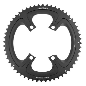 PLATEAU ROUTE 4BRA D.110 POUR SHIMANO 105 R7100 STRONGLIGHT 56DTS EXTERIEUR NOIR ALU 12V. POUR INTERIEUR 44DTS 3700223726165