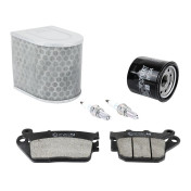 KIT ENTRETIEN MOTO ADAPTABLE HONDA 500 CB F 2019>2021, CB X 2019>2021, CBR R 2019>2021 PLAQUETTE ORGANIQUE (PACK 6 PIECES) -SELECTION P2R PREMIUM- 3667385011013