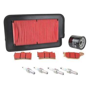 KIT ENTRETIEN MOTO ADAPTABLE YAMAHA 1000 MT-10 2022> PLAQUETTE METAL FRITTE (PACK 9 PIECES) -SELECTION P2R PREMIUM- 3667385011211