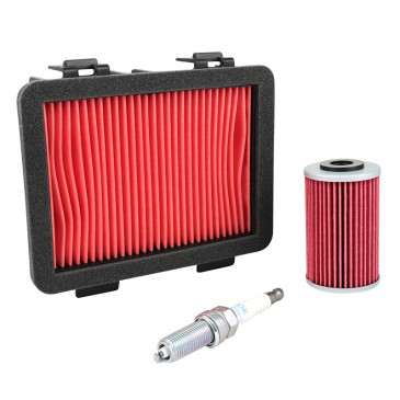 KIT ENTRETIEN MOTO ADAPTABLE KTM 390 ADVENTURE 2020>2024, 390 DUKE 2017>2023, RC 390 2022>2024, 125 DUKE 2017>2023, RC 125 2022>2024 (PACK 3 PIECES) -SELECTION P2R PREMIUM- 3667385011730