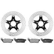 PACK FREINAGE/ENSEMBLE DISQUE ET PLAQUETTE DE FREIN ADAPTABLE KYMCO 125 DOWNTOWN 2009>2016, K-XCT 2012>2017, 300 DOWNTOWN 2009>2017 AV (DISQUE FLOTTANT x1, PLAQUETTE x1) -NEWFREN- 8025832435440