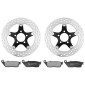 PACK FREINAGE/ENSEMBLE DISQUE ET PLAQUETTE DE FREIN ADAPTABLE KYMCO 125 DOWNTOWN 2009>2016, K-XCT 2012>2017, 300 DOWNTOWN 2009>2017 AV (DISQUE FLOTTANT x1, PLAQUETTE x1) -NEWFREN- 8025832435440