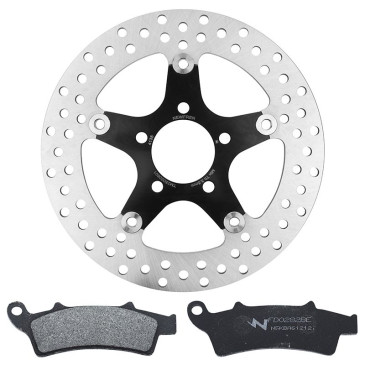 DISQUE ET PLAQUETTE DE FREIN ADAPTABLE KYMCO 125 X-TOWN CITY 2020>2021, 300 K-XCT 2012>2017, 350 DOWNTOWN 2015>2022 AV (PACK FREINAGE/ENSEMBLE DISQUE FLOTTANT, PLAQUETTE) -NEWFREN- 8025832435457