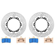 PACK FREINAGE/ENSEMBLE DISQUE ET PLAQUETTE DE FREIN ADAPTABLE YAMAHA 500 TMAX 2008>2011 AV (DISQUE FLOTTANT x2, PLAQUETTE x2) -NEWFREN- 8025832435495