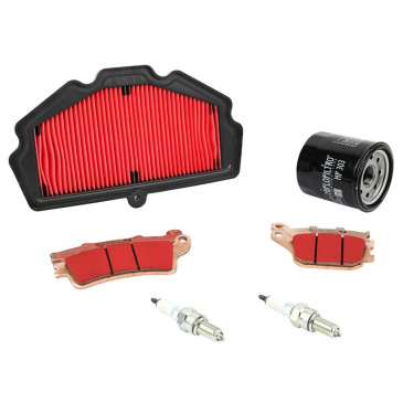 KIT ENTRETIEN MOTO ADAPTABLE KAWASAKI 650 VULCAN S 2015> PLAQUETTE METAL FRITTE (PACK 6 PIECES) -SELECTION P2R PREMIUM- 3667385010719