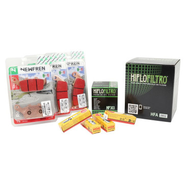 KIT ENTRETIEN MOTO ADAPTABLE KAWASAKI 800 Z800 2013>2016, Z800 E 2013>2016 PLAQUETTE METAL FRITTE (PACK 9 PIECES) -SELECTION P2R PREMIUM- 3667385010757