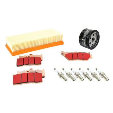 KIT ENTRETIEN MOTO ADAPTABLE BMW K 1600 GT 2010>, K 1600 GTL 2010> PLAQUETTE METAL FRITTE (PACK 11 PIECES) -SELECTION P2R PREMIUM- 3667385010894