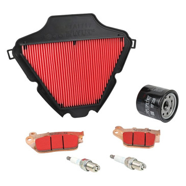 KIT ENTRETIEN MOTO ADAPTABLE HONDA 750 NC X, NC X DCT 2021> PLAQUETTE METAL FRITTE (PACK 6 PIECES) -SELECTION P2R PREMIUM- 3667385011136